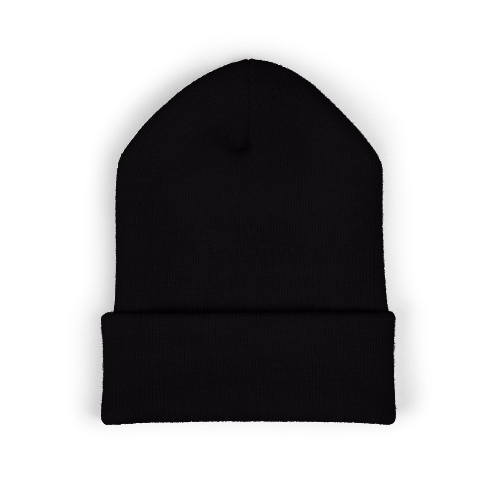 Black beanie on a white background